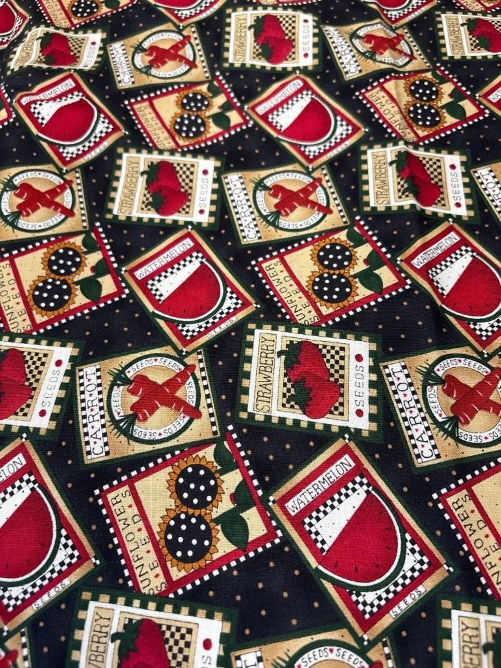 Debbie Mumm Seed Packet Quilting Cotton Fabric 1/2 yard x 44